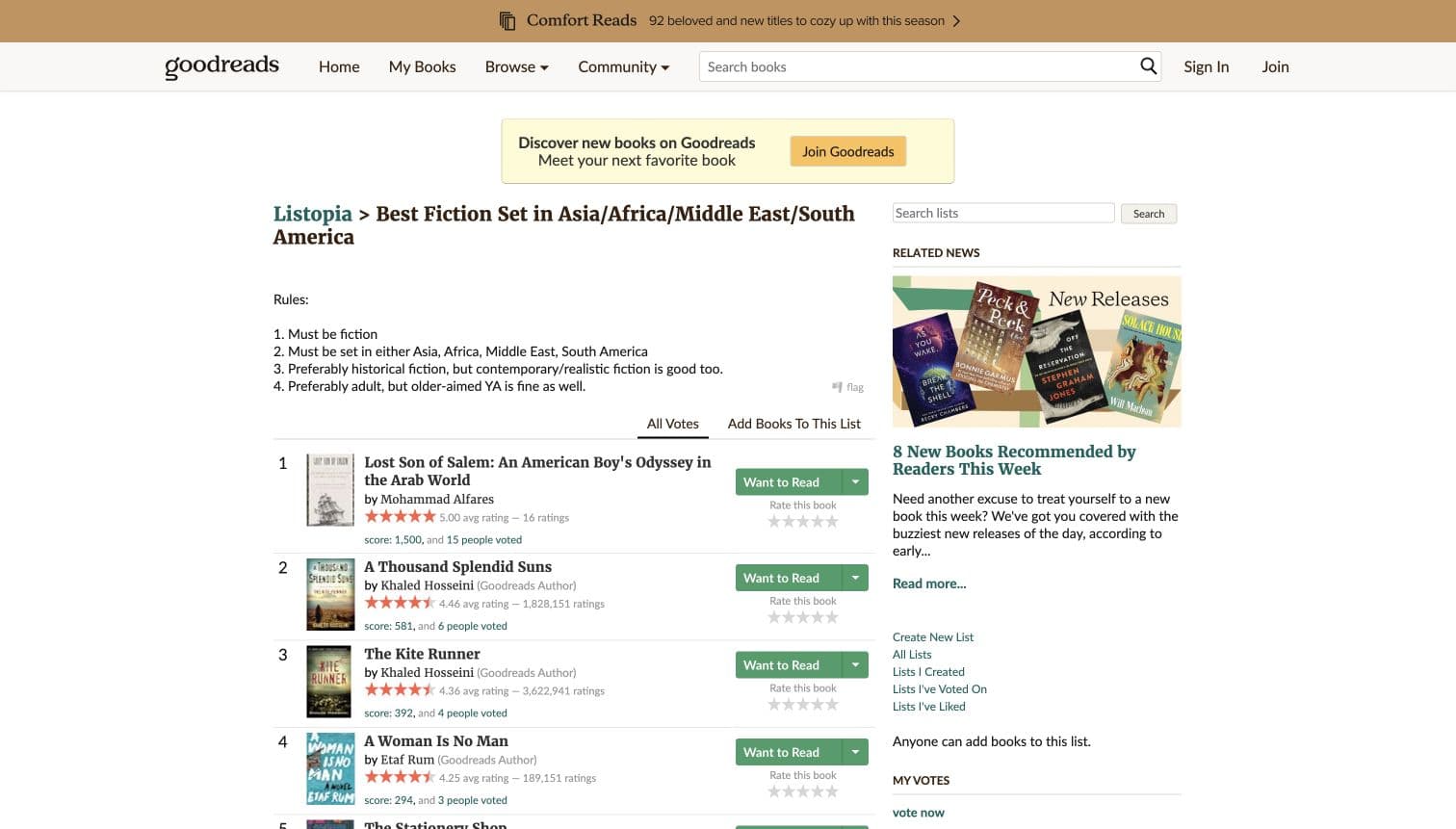Lost Son of Salem: An American Boy's Odyssey in the Arab World on the Best Fiction Set in Asia/Africa/Middle East/South America Goodreads list